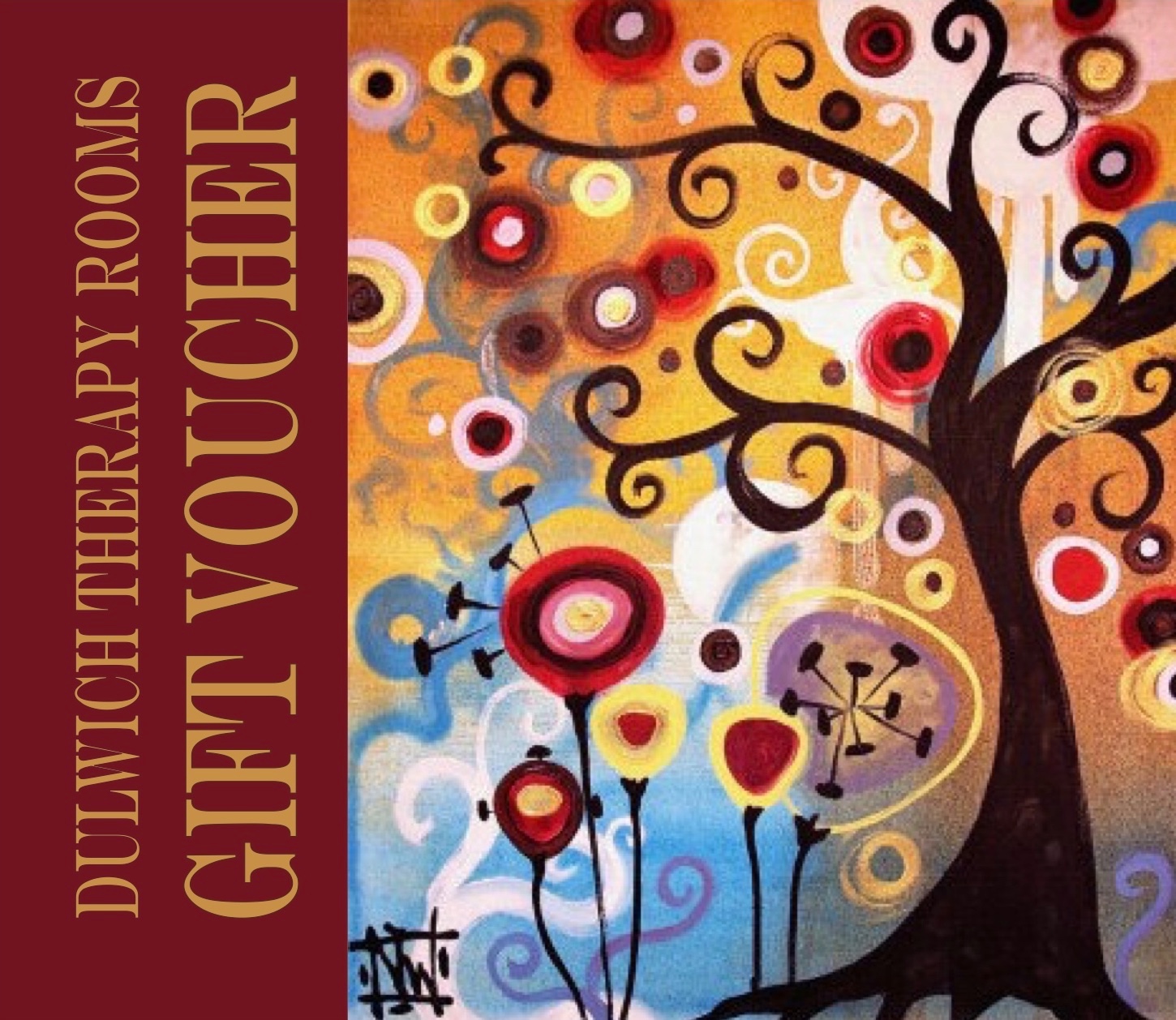 Image of a gift voucher with a main image of a colourful tree