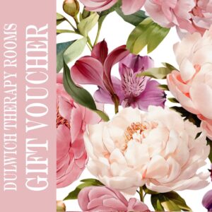 Image of a Gift Voucher where the main image is a bunch of pink Peonies flower